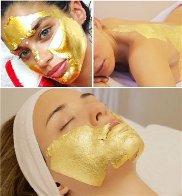 Goudkleurig bladpapier, een goed product voor huidverzorging, luxe decoratiep...